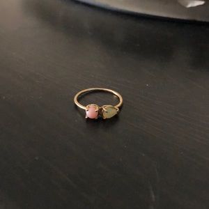 Gold Band with Rose Quartz Amour Vert ring